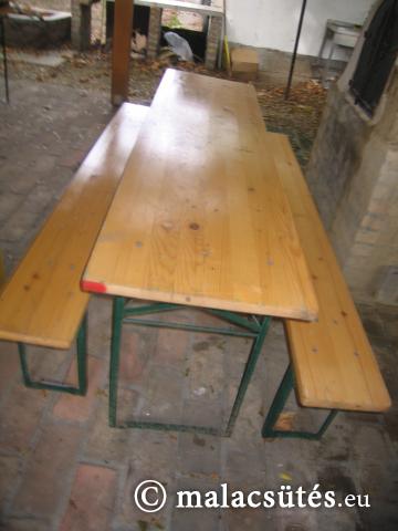 Sörpad garnitúra= 1 asztal + 2 pad